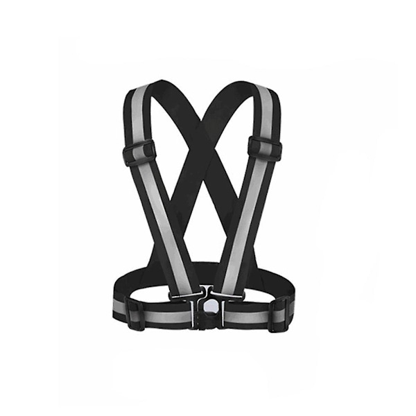 Fornnerg Justerbar Sikkerheds Høj Synlighed Refleksvest Elastisk Strop Jakke Black