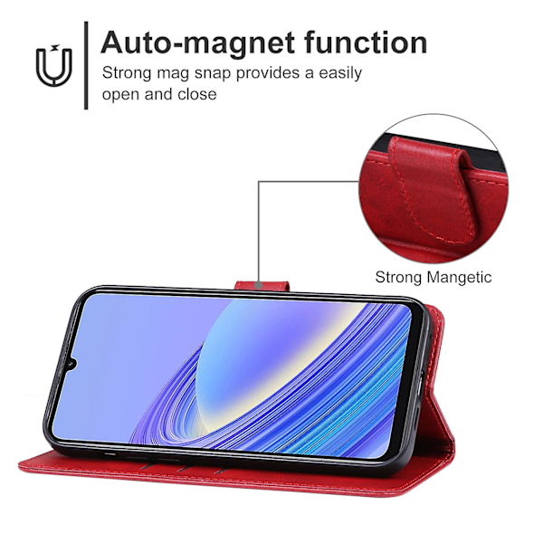 Læder Telefon Cover til Tcl 40 Se Red