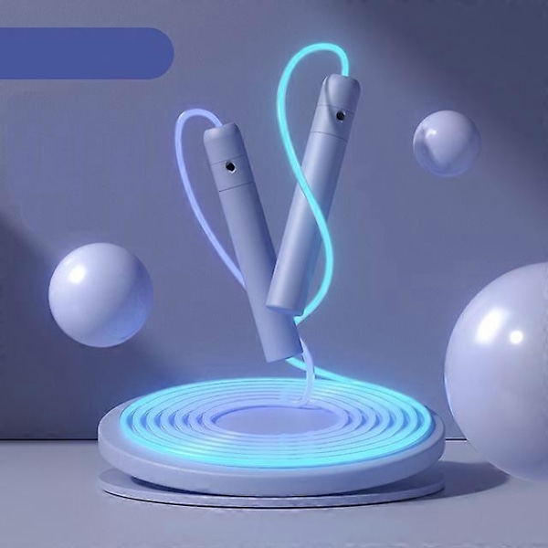 7 Färger i Ett Glödande LED Regnbågs Hopprep för Barn och Vuxna Lysande Träningsrep Ljusjusterbara Hopprep Djurkoppel light purple handle