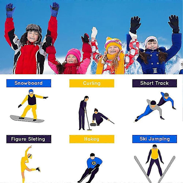 Enkle, moteriktige, vanntette og sikre vinterhansker for barn til ski og snø Red