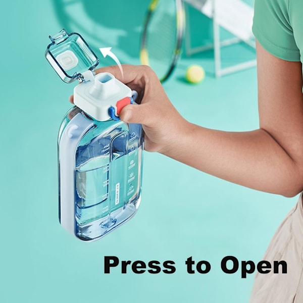 Sport Vattenflaska 750ml, Läckagesäker Drickflaska, Gym Vattenflaska, Vattenflaska med Hälsosamt Material för Resor Picknick Camping Vandring Blue