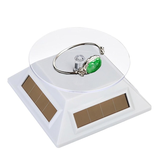 Soldrevet Display Stand 360 Graders Rotation Energibesparende ABS Roterende Platform Display Base til Fremvisning Black