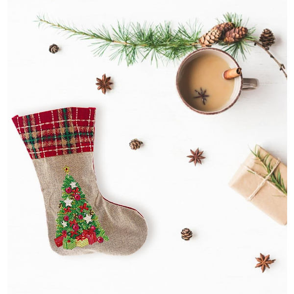 Julstrumpor Diamantmålning Kits för Vuxna Nybörjare, 4 Pack Kamin Hängande Strumpor, DIY Strassmålning Julgransprydnader Christmas 1