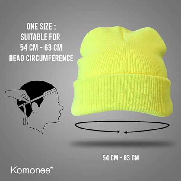 Mjuk och bekväm stickad vintermössa för män och kvinnor - Casual, varm, skön, skully, skidhuvudbonad Yellow