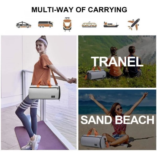 Sportsgympose med sko-rom og vått lomme, multifunksjonell reise-duffelbag, helgbag, treningsbag egnet
