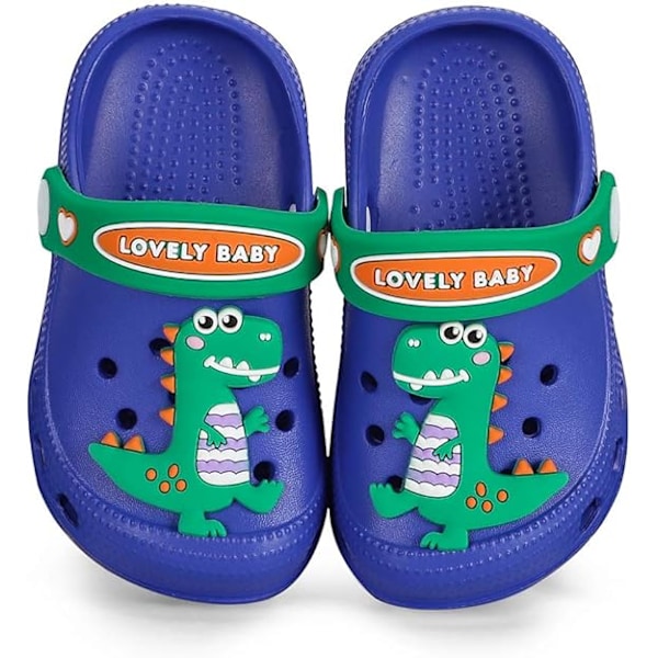 Småbarns Pojkar Flickor Trädgård Clogs Skor Halkfri Strand/Pool Slides Barn Sommartofflor Blue 9.5/10  UK child