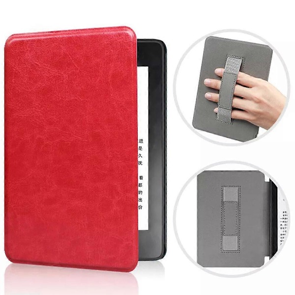 Slimshell Etui til 7\" Kindle Paperwhite (12. generation) 2024 Premium PU Cover red