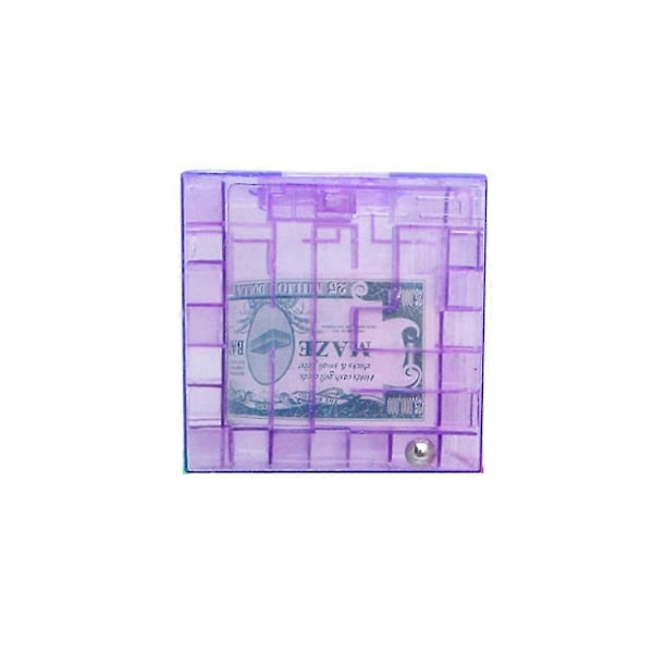 Penge-Labyrint Puslespilboks, Unik Pengeopbevaring, Labyrint Spil Mynt Opsparingsboks Fantastisk Gave til Børn og Børn 1 stk purple