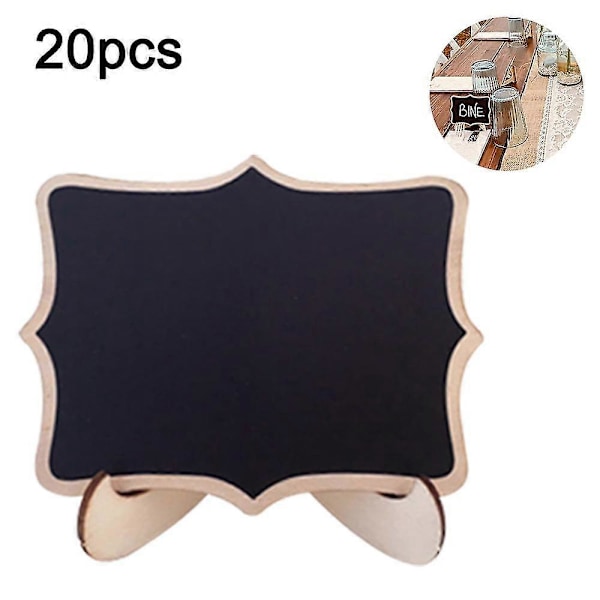 20-pack Mini Svarta Tavlor Skyltar Med Flytande Krittmarkör Lace