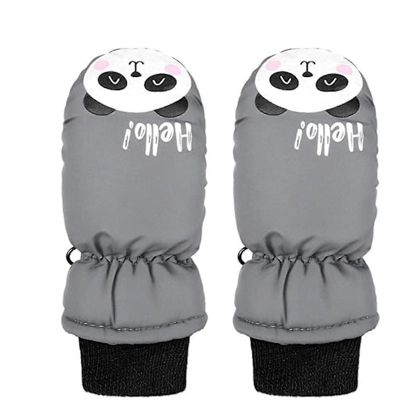 1 par vinter utendørs hansker for barn småbarn baby gutter jenter ski hansker vanntette sport snøvotter Gray