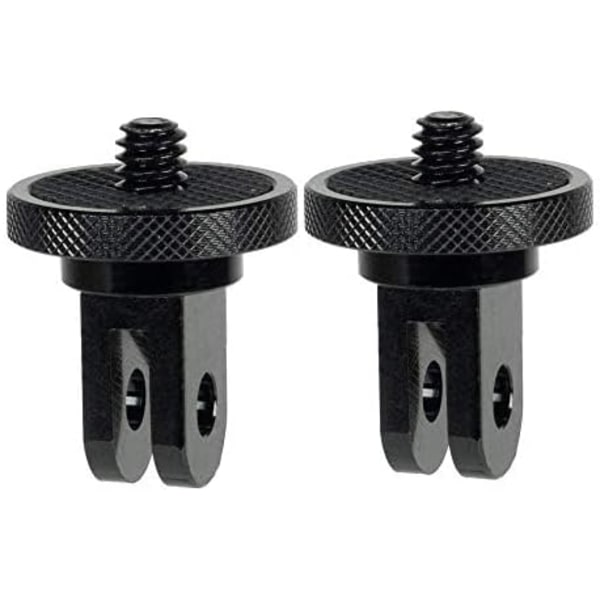 Kamera Mount Adapter 1/4\" -20 Konverteringsadapter Tripodmontering til Aluminium Metal - Monter dit Kamera til ethvert GoPro Mount Tilbehør, 2 Pak
