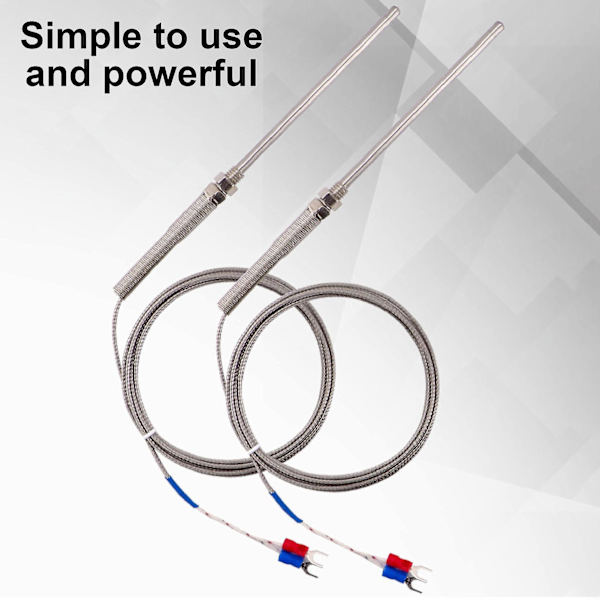 1/2/3/4/5m 50mm Sonde K-type Termoelement Temperaturføler Måler M8 Gevind Qinhai 5m
