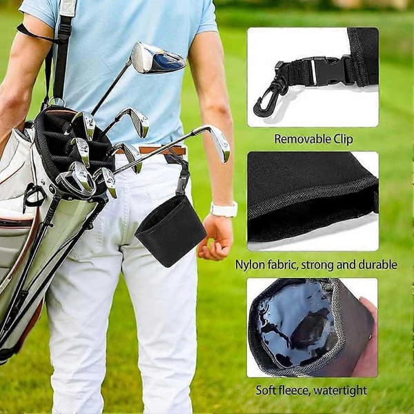 Golfkølle Bold Rensepose Bærbar Vandtæt Bære Vaskepose Multipurpose Kølle Aftørringstilbehør 2pcs