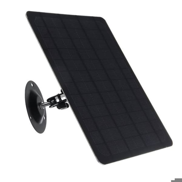 10W 5V 2000mAh Micro USB Solcellepanel, 360 Graders Rotasjon, Vanntett Monokrystallinsk Veggmonterbart Solcellepanel, Svart