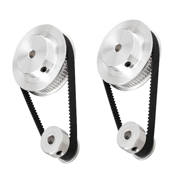 2-set 2GT Synkront Hjul 20 60 Tänder Borrning Aluminium Timing Pulley GT2 Timing Pulley System