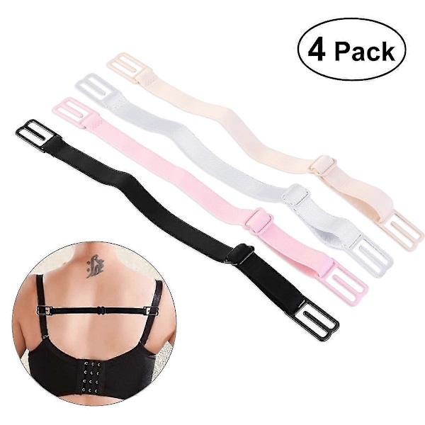 Par BH-stroppklips Elastisk Sklisikker Stroppeholder (svart Hudfarge Hvit Rosa)