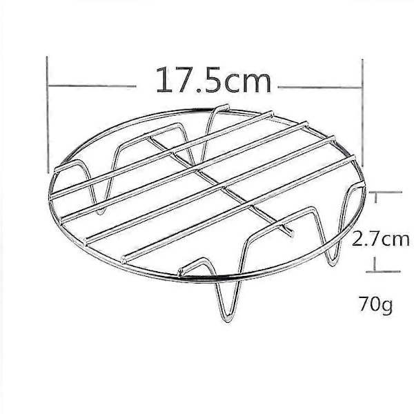 Förpackning med 6/7/8 tums tillbehör för fritös i rostfritt stål, matlagningsställ, runt köksställ i stål, enkellagers grillgaller (d-v2) 17.5*2.7cm