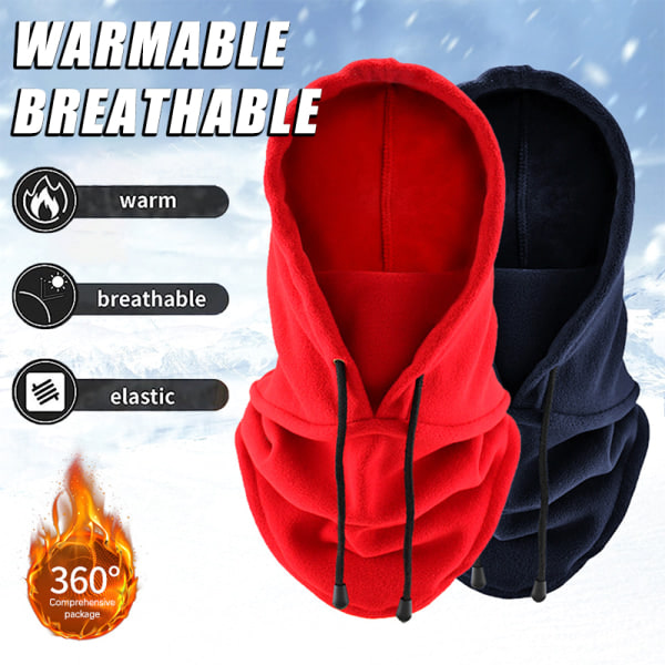 Fleece Mænds Balaclava Vinterhue Beanies Varmer Vindtæt Fuld Rose red