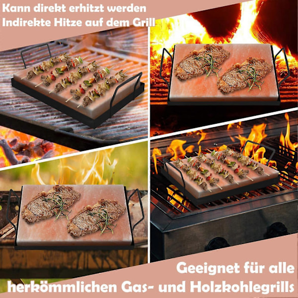 Saltstensgrillställ Non-stick Värmebeständigt Kraftigt Järn Lätt att Rengöra Multifunktionell BBQ Grillhållare Grilltillbehör A