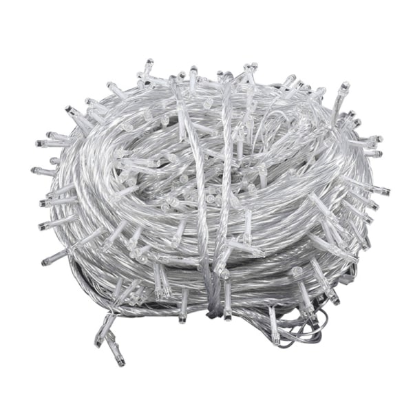 Lyslenke 50M 400 LED Julelys Innendørs og Utendørs 8 Moduser Vanntette Lyslenker Transparent Kabel for Hjemmedekor