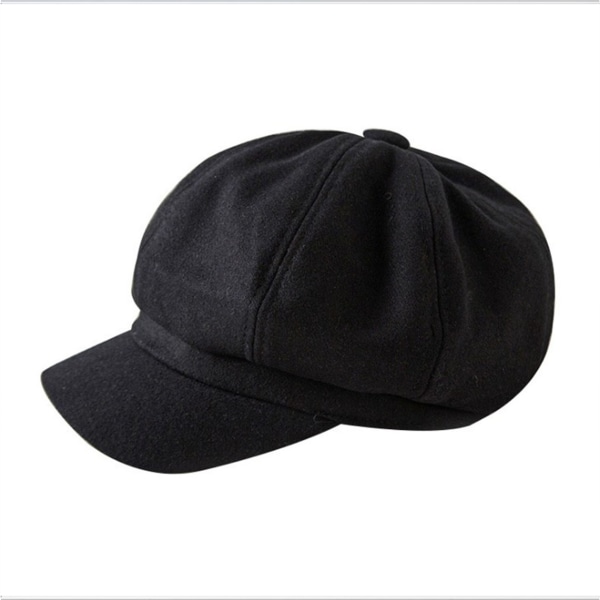 Flickhatt Basker Ull Octagonal Fashion Cap (svart)