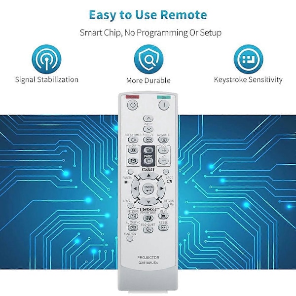 GA818WJSA Erstatningsfjernkontroll for Sharp Projektor XR-50S XR-50X XR-55X XR-55S Notevision XR-