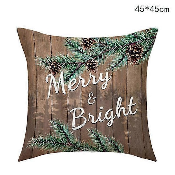 45 cm Jul Kuddfodral Jultomte Snögubbe Julgran Kuddfodral God Jul Dekor För Hemmet 2024 Noel Dekor K