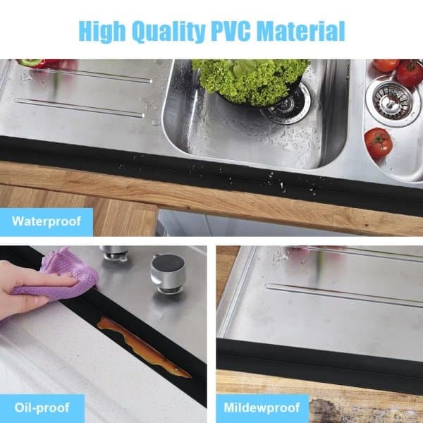 Badekarforsegling - 3,2m*55mm Selvklebende PVC Vanntett Stripe - Selvklebende Fleksibel Base Grey