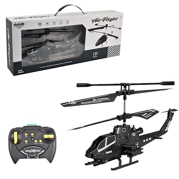 Ny Fjärrstyrd Helikopter, 3.5 Kanaler Rc Drone Helikopter Med Led-Ljus Natt Black