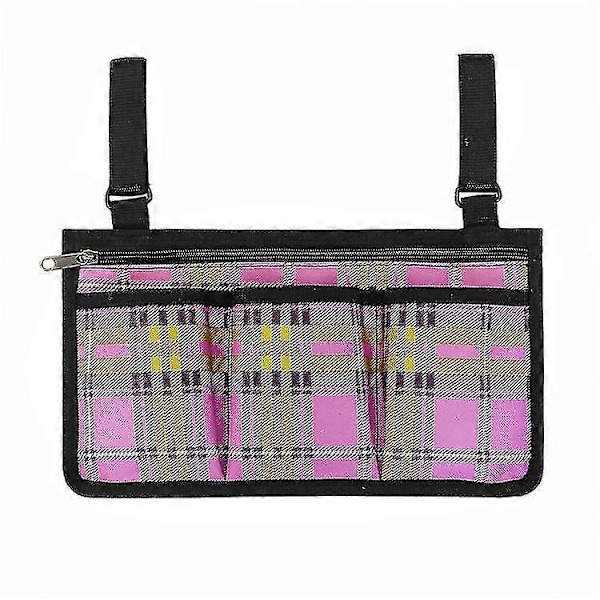 Rullestolveske med lommer, Universal Vanntett Armlene Sideveske Rullestol Sideorganisator Oppbevaringsveske Armlenepose, 1 stk GuanGuan rose