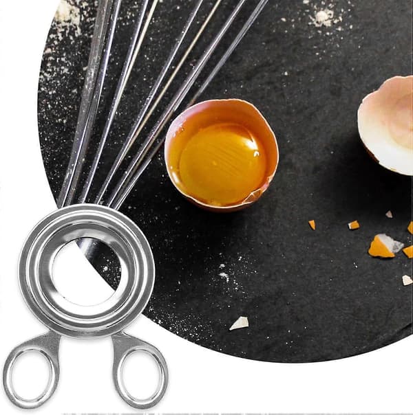 Eggedeler i rustfritt stål - Ideell for bløtkokte, hardkokte eller rå egg, sølv eggkutter for kjøkken, eggkutterverktøy