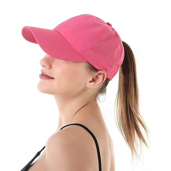 Baseballcaps med kryss-ponytail for kvinner Rose
