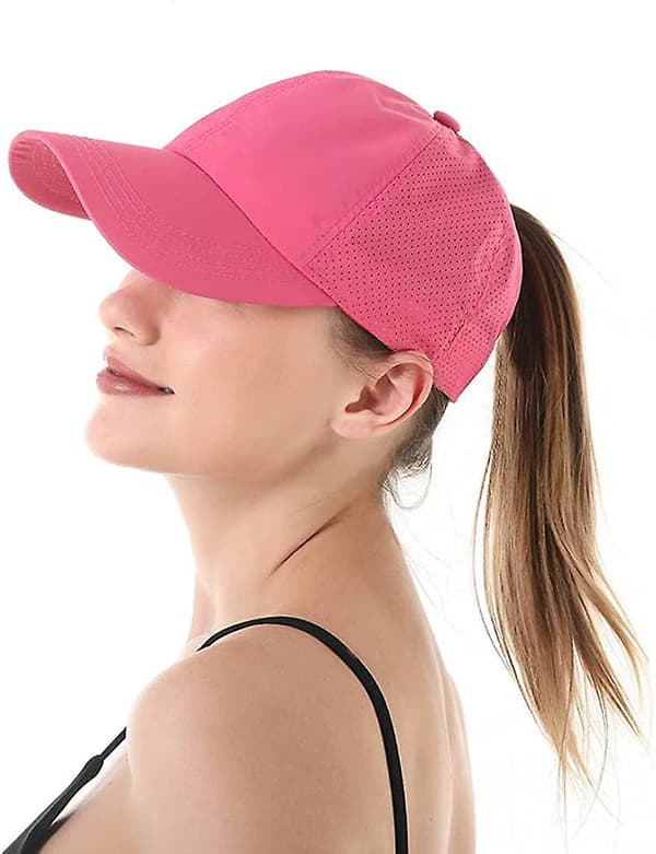 Baseballkasket med kryds-ponytail til kvinder Rose