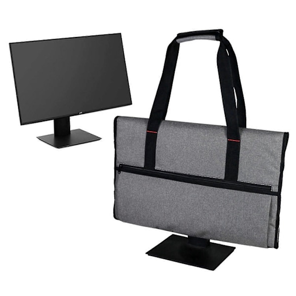 Reiseveske for 24\" LCD-skjermer og monitorer, med polstret fløyelsfôr, beskyttende monitorveske kompatibel med 24\" monitor G Gray
