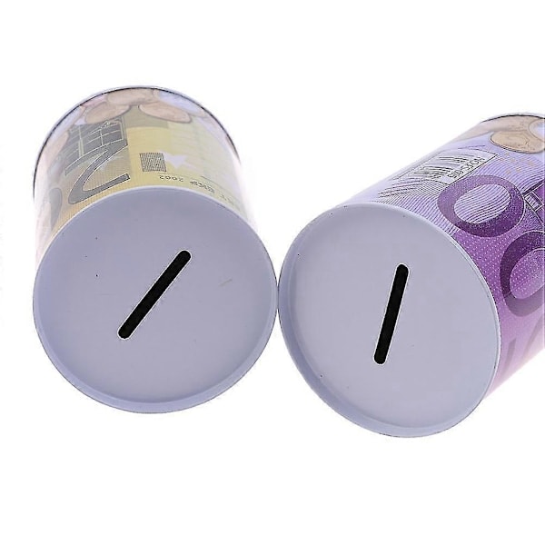 Euro Dollar Sparegris Cylindrisk Pengekasse til Møntindbetaling 7,5x11 50 Euro Appearance