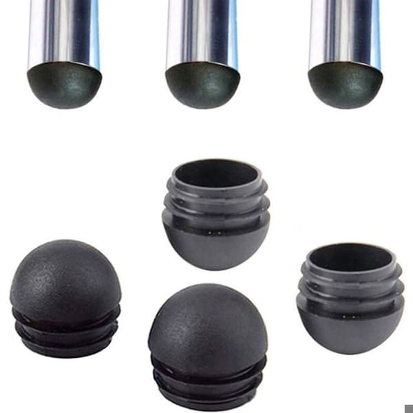 Sorte runde stolebenshætter, runde indstikshætter til stoleben, stolebenshætter, 32 stk. (22mm)