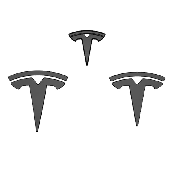 Lämplig för Tesla modell-Y billogotyp kolfiberkorn matt svart etikett inre och yttre modifiering dekorativa lappar bildelar