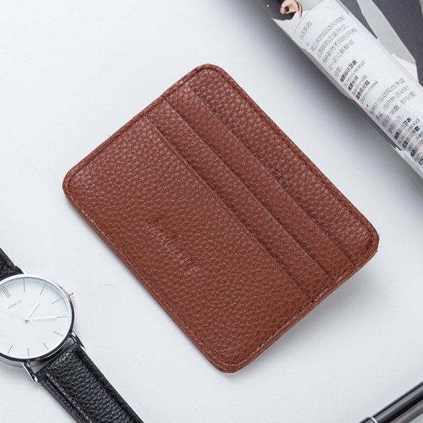 Dam Slim Minimalist Wallet PU Läder Kreditkortshållare Kortplånbok rosa röd rose red