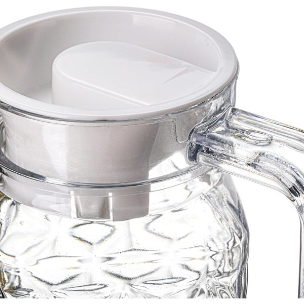 2 Pak Acrylic Kander med Låg, 1,1L / 37oz Klar Plastikkande, Transparent Saftkande Vandkande, BPA-fri og Skårsikker