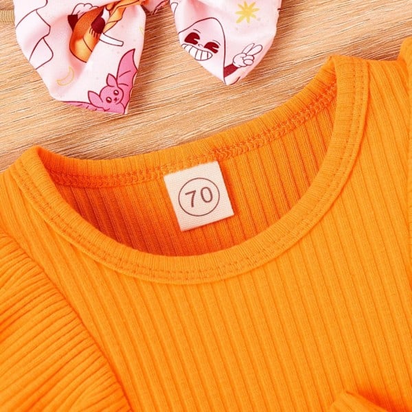 Sparkdräkt för små flickor, Nyfödd Halloween-kostym Flicka Pojke Första Halloween-outfit Skelett-kostym Baby Barn Jumpsuit (70 cm)