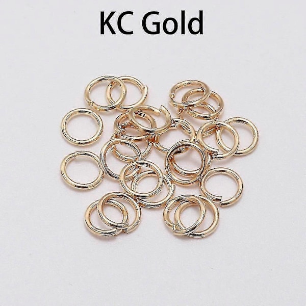 200 kpl/erä 4 5 6 8 10 mm hyppyrenkaita avorenkaita liittimiä tee-se-itse korujen löytämiseen ja valmistukseen KC Gold 5mm