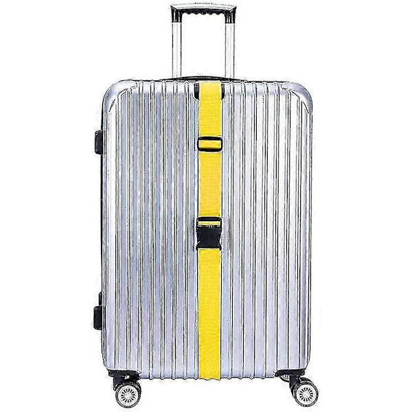 4-pack bagageremmar för resväskor, remmar, resetillbehör, gul
