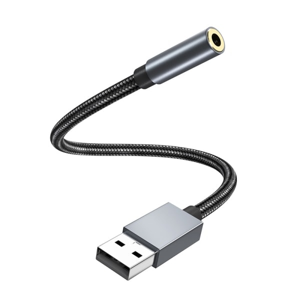 USB to 3.5 mm (female) audio adapter Gray Gray