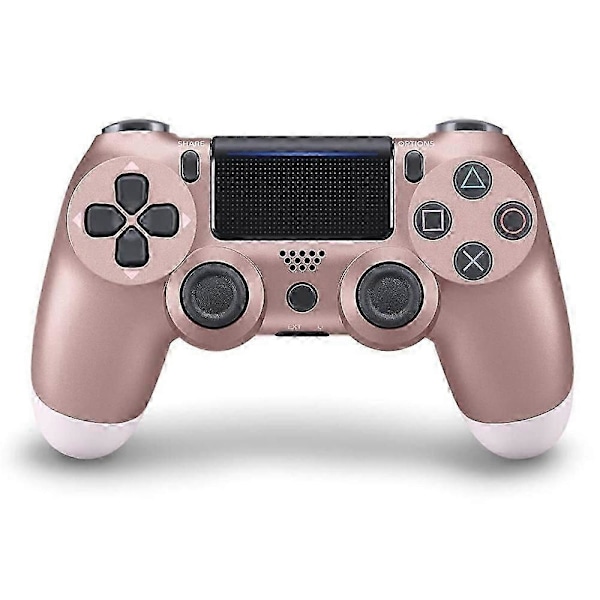 Trådløs PS4 Controller Bluetooth Gamepad med Vibration, Ergonomisk Design til PS4 Konsol - Lys Rød Multicolor Rose Pink