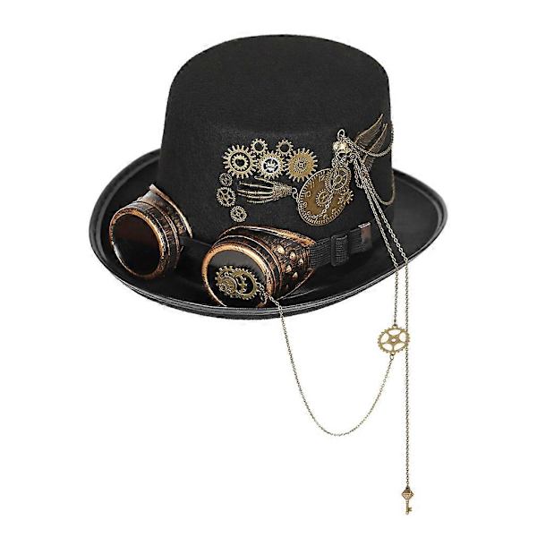 Steampunk Hatt med Cosplay Party Briller for Tilbehørsforkledning