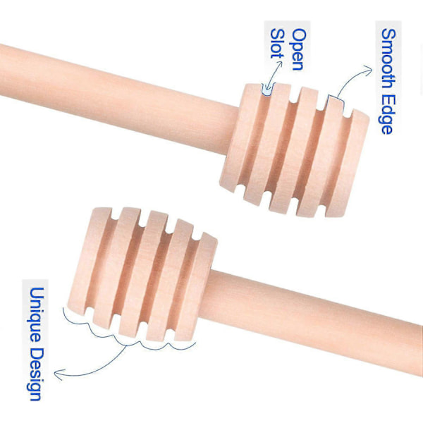 30 stk Mini Honningdippere i Tre, 7,6 cm Server for Honningkrukke Dispensering Drypp Honning