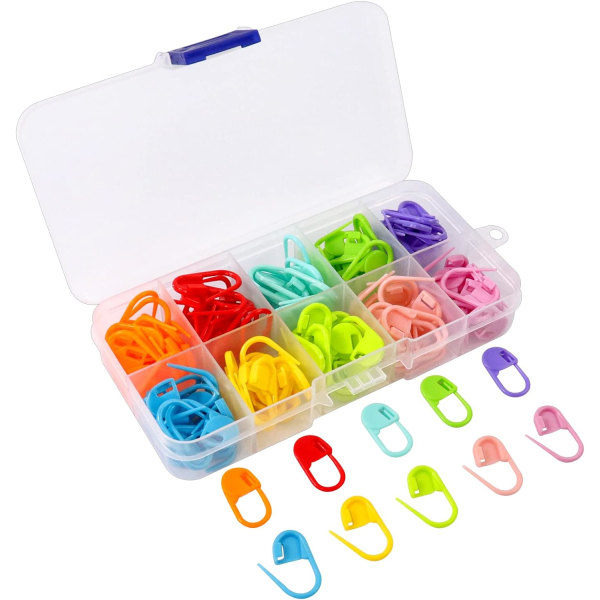 Maskmarkörer, 120 st maskmarkörer stickning, 10 färger maskmarkörer virkning, maskmarkörer clips, varvräknare virkning, virkningslås