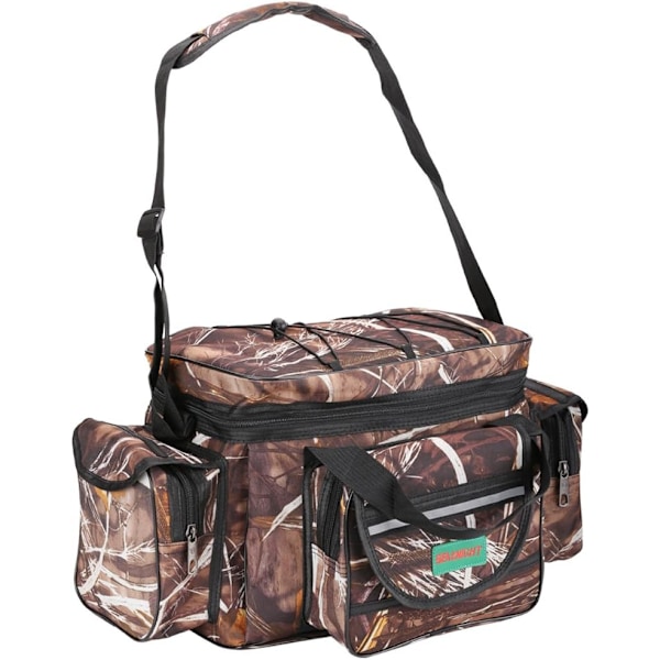 Karpfiskeväska SK003 Enkelsidig Havsfiskeutrustningsväska Holdall Kamouflage Utomhus Bärväska Vandringsresa Pack 50CM*28CM*27CM