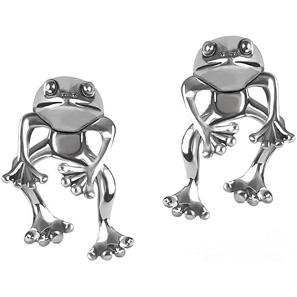 Two Way Frog Earrings, Frog Lover Jewelry,Unisex Frog Design Ear Cuff Clip Wrap Earrings Jewelry Fashion Animal