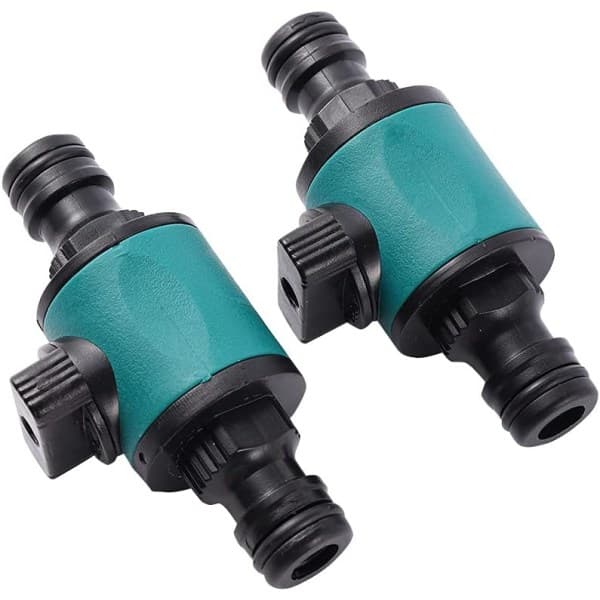 16mm Trädgårdsslang Snabbkopplingar Vattenrörskopplingar med Ventil 2-Way 16mm